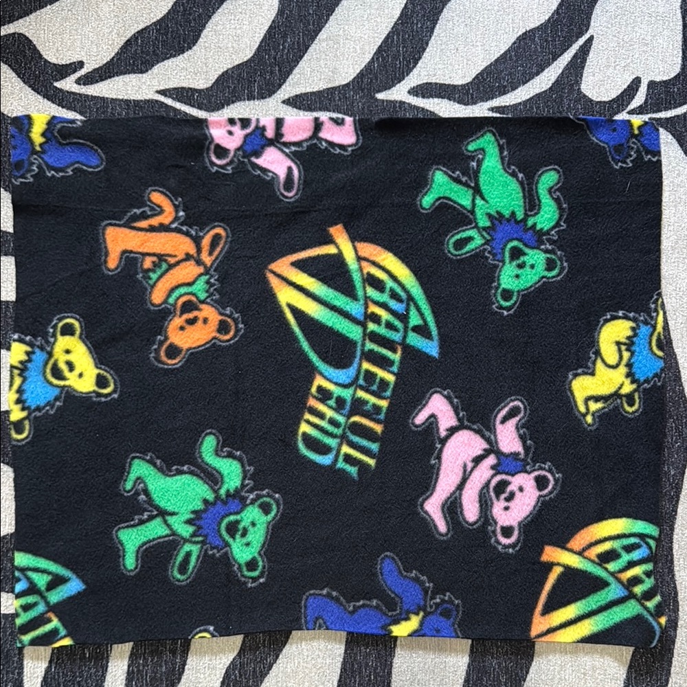 Grateful Dead Bear Print Polar Fleece Fabric Fat Quarter + Remnants